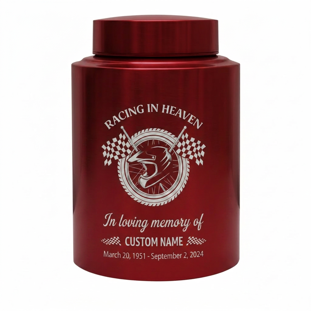 Personalized Racing Victory Checkered Flag Stainless Steel Urn for Human Ashes, Car Enthusiast Loss Grief Support, 2 Sizes, Memorial Keepsake Urn, Memorial Gift, In Loving Memory - Image 10
