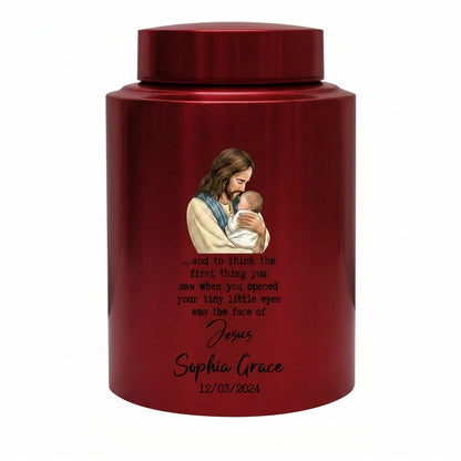 Personalized Baby of Jesus Infant Loss UV Printed Stainless Steel Urn for Child Boy Girl Miscarriage Bereavement Large Two Sizes Memorial Keepsake Urn, Memorial Gift, In Loving Memory - Image 10