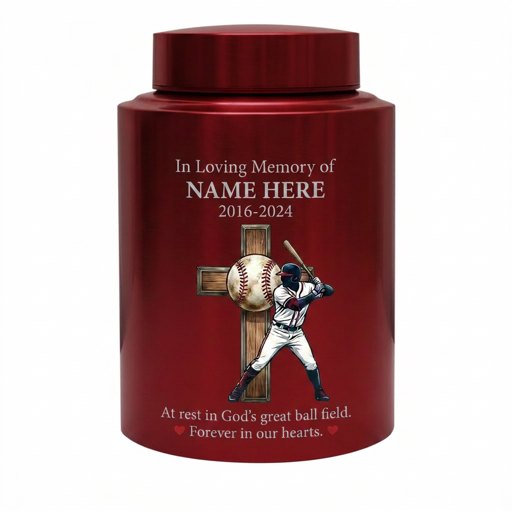 Personalized Baseball Stainless Steel Urn for Human Ashes, Sports Fan Remembrance Container for Coach Player, Two Sizes, Memorial Keepsake Urn, Memorial Gift, In Loving Memory - Image 10