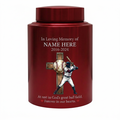 Personalized Baseball Stainless Steel Urn for Human Ashes, Sports Fan Remembrance Container for Coach Player, Two Sizes, Memorial Keepsake Urn, Memorial Gift, In Loving Memory - Image 10
