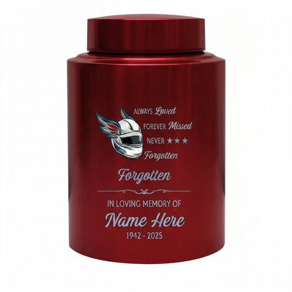 Personalized Racing Victory Stainless Steel Cremation Urn for Human Ashes Motorsports Fan Remembrance Bereavement Tribute 5.9x3.9 7.5x5.1 Memorial Keepsake Urn, Memorial Gift, In Loving Memory - Image 10