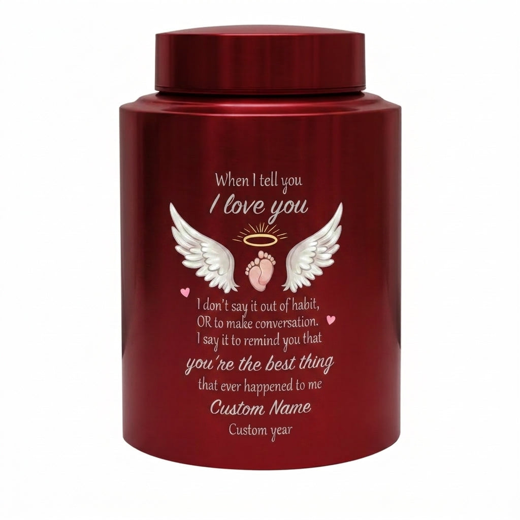 Personalized Angel Wings Stainless Steel Large Urn When I Tell You I Love You Quote for Spouse Child Baby Boy Girl Partner Tribute Memorial Keepsake Urn, Memorial Gift, In Loving Memory - Image 10