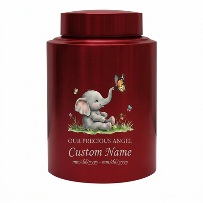 Personalized Baby Elephant Stainless Steel UV Printed Infant Loss Our Precious Angel Baby Boy Girl Child Ashes Large Small Metal Cremation Urns Memorial Keepsake Urn, Memorial Gift, In Loving Memory - Image 10