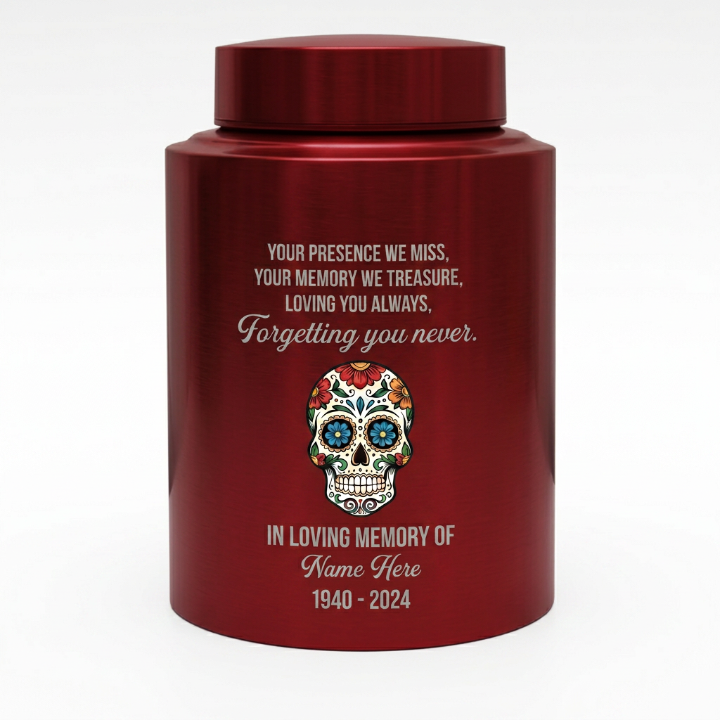 Personalized Sugar Skull Cremation Urn for Human Ashes, Day of the Dead Bereavement Remembrance Container for Loved Ones, Loss of Parent, Memorial Keepsake Urn, Memorial Gift, In Loving Memory - Image 10
