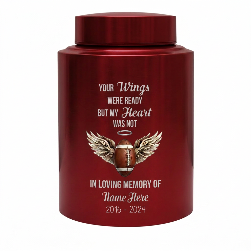Personalized American Football UV Printed Stainless Steel Urn for Loss of Sports Fan Player Bereavement Remembrance 2 Sizes Memorial Keepsake Urn, Memorial Gift, In Loving Memory - Image 10