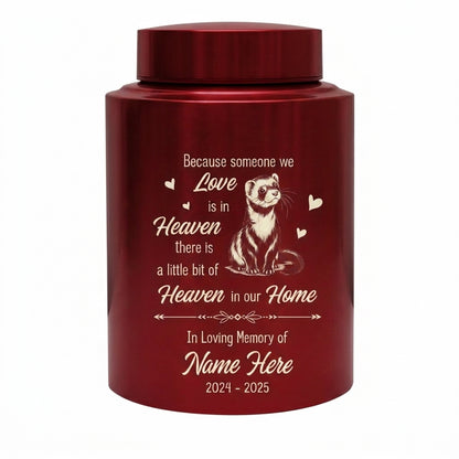 Personalized Ferret Heaven in Our Home Pet Urn Stainless Steel Animal Ashes Loss of Pet Sympathy Bereavement Present Two Sizes Silver Black Memorial Keepsake Urn, Memorial Gift, In Loving Memory - Image 10
