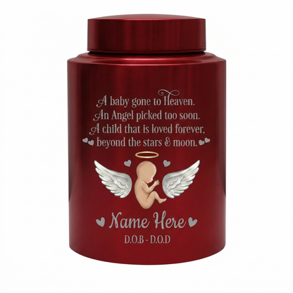 Personalized Baby Angel Stainless Steel Cremation Urn, Infant Loss Bereavement Miscarriage Keepsake for Grieving Parents, UV Printed Memorial Keepsake Urn, Memorial Gift, In Loving Memory - Image 10