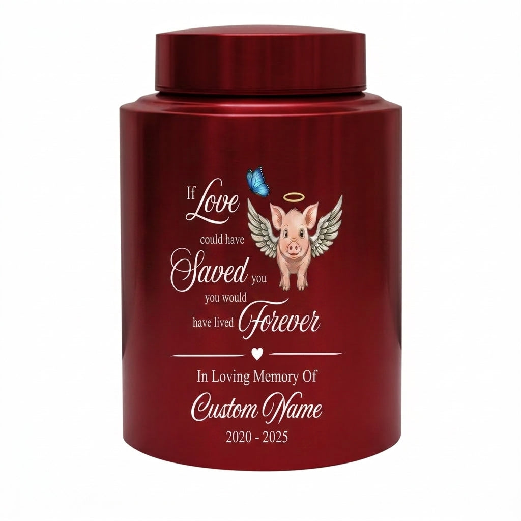 Personalized Pig Cremation Urn for Human Ashes Stainless Steel Custom Name Date If Love Could Have Saved You Sympathy UV Print Large Memorial Keepsake Urn, Memorial Gift, In Loving Memory - Image 10