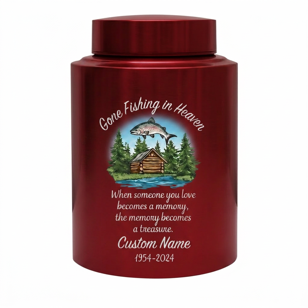 Personalized Bass Fishing Stainless Steel Urn for Human Ashes Fisherman Tribute Loss of Father Husband Grandpa Small and Large Sizes Memorial Keepsake Urn, Memorial Gift, In Loving Memory - Image 10