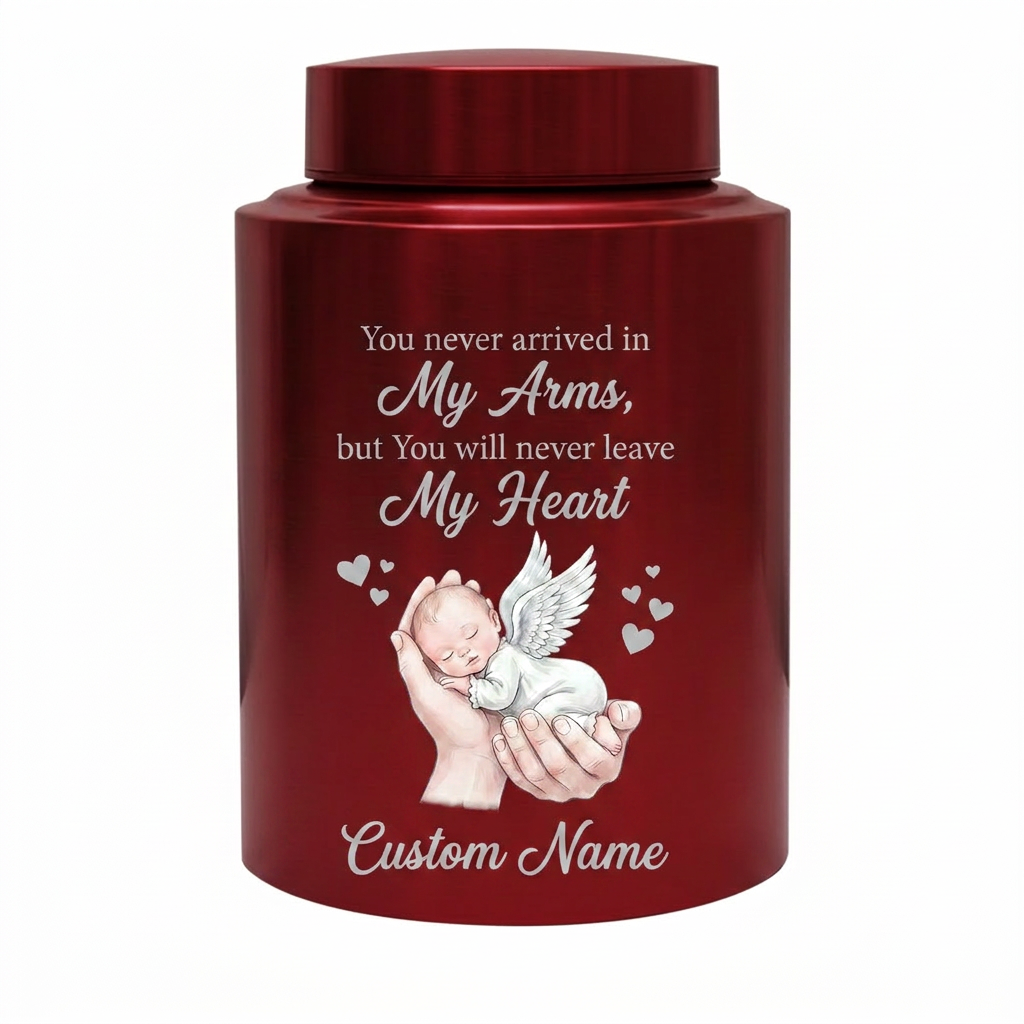 Personalized Baby in Hand Infant Loss Stainless Steel Large Cremation Urn for Boy Girl Stillborn Miscarriage Custom Name UV Printed Memorial Keepsake Urn, Memorial Gift, In Loving Memory - Image 10