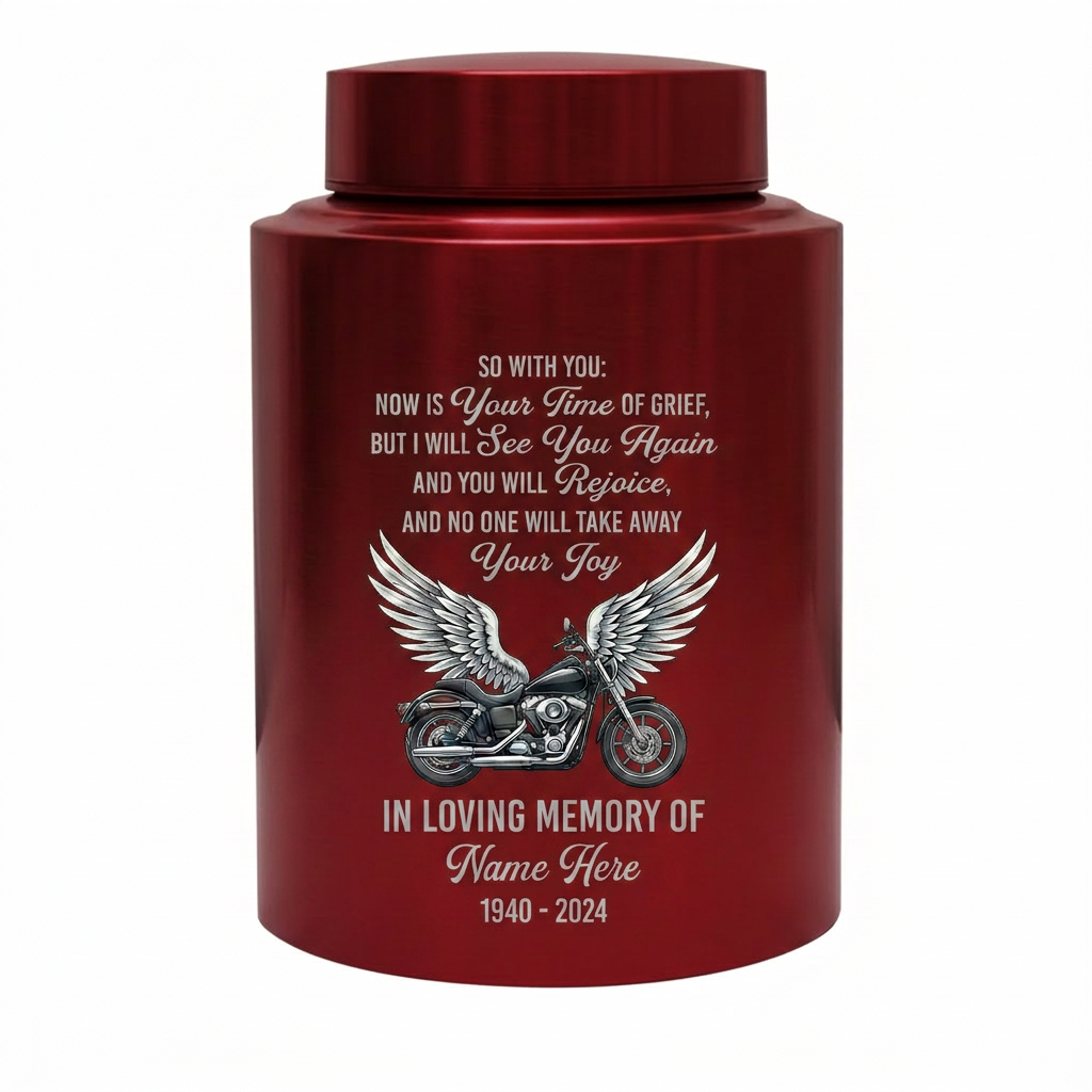 Personalized Motorcycle Riding in Heaven Stainless Steel Cremation Ashes Holder for Dad Brother Biker Condolence Bereavement Present Memorial Keepsake Urn, Memorial Gift, In Loving Memory - Image 10