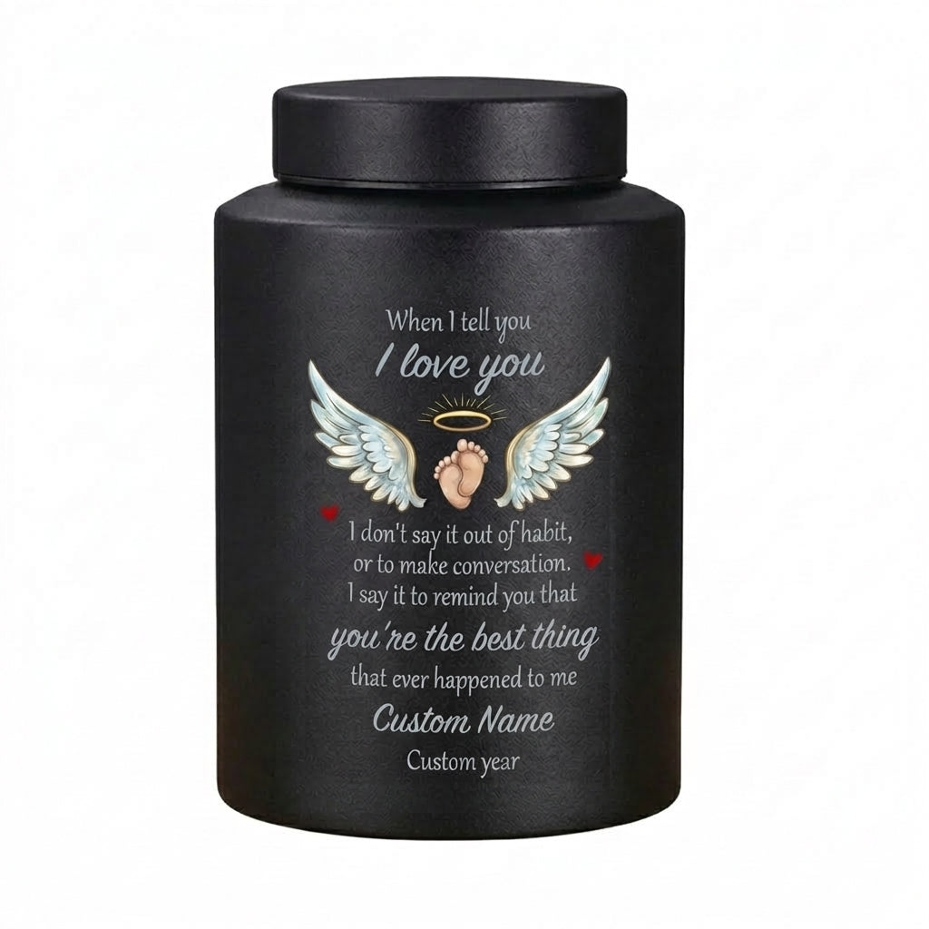 Personalized Angel Wings Stainless Steel Large Urn When I Tell You I Love You Quote for Spouse Child Baby Boy Girl Partner Tribute Memorial Keepsake Urn, Memorial Gift, In Loving Memory - Image 11