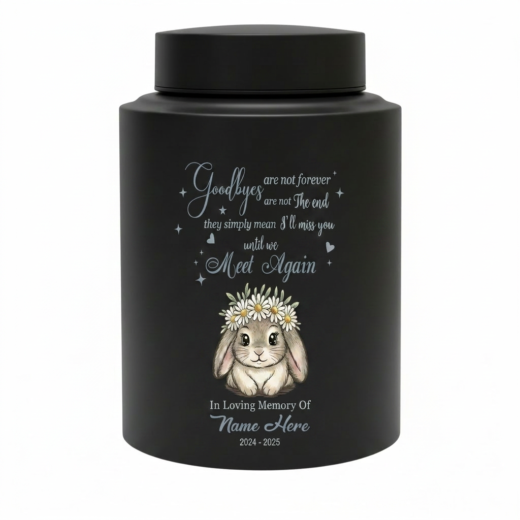 Personalized Rabbit Pet Memorial Stainless Steel Urn for Ashes, Sympathy Bereavement Idea for Animal Lovers, Loss of Bunny Remembrance, Memorial Keepsake Urn, Memorial Gift, In Loving Memory - Image 11