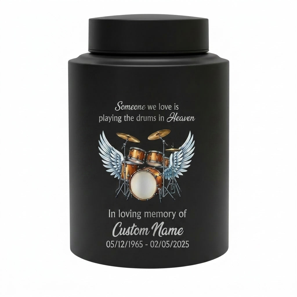 Personalized Drum Music Lover Stainless Steel Cremation Urn, Customizable Burial Ash Receptacle For Adult Male Female Musician Loved One, Memorial Keepsake Urn, Memorial Gift, In Loving Memory - Image 11