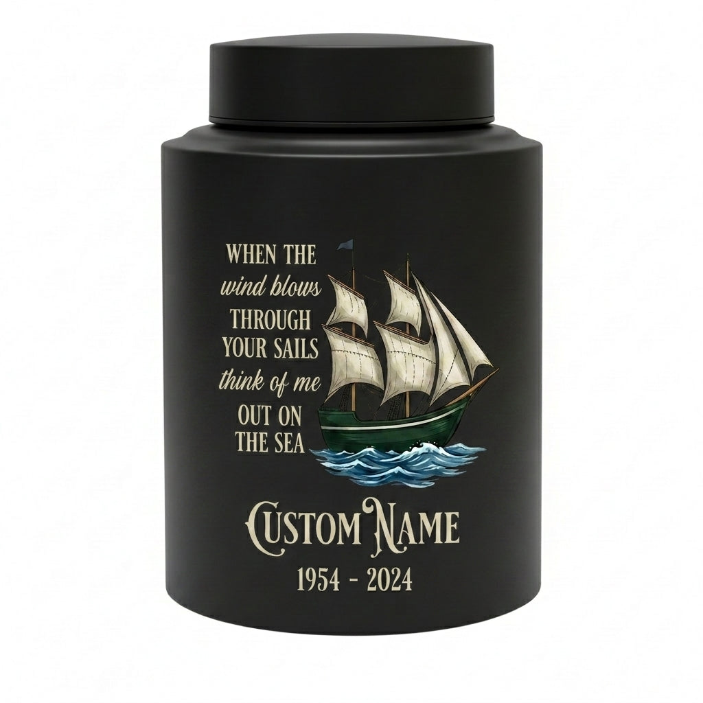 Personalized Sail Boat Stainless Steel Urn for Human Ashes, Custom Name Date Ocean Tribute for Dad Grandpa Sailor, Adult Size, Memorial Keepsake Urn, Memorial Gift, In Loving Memory - Image 11