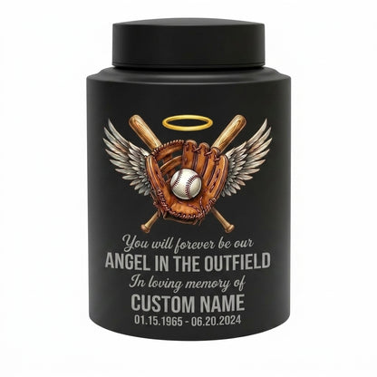 Personalized Baseball Angel Wings Large Stainless Steel Cremation Urn for Human Ashes, Sports Fan Funeral Tribute Display Vessel, Memorial Keepsake Urn, Memorial Gift, In Loving Memory - Image 11