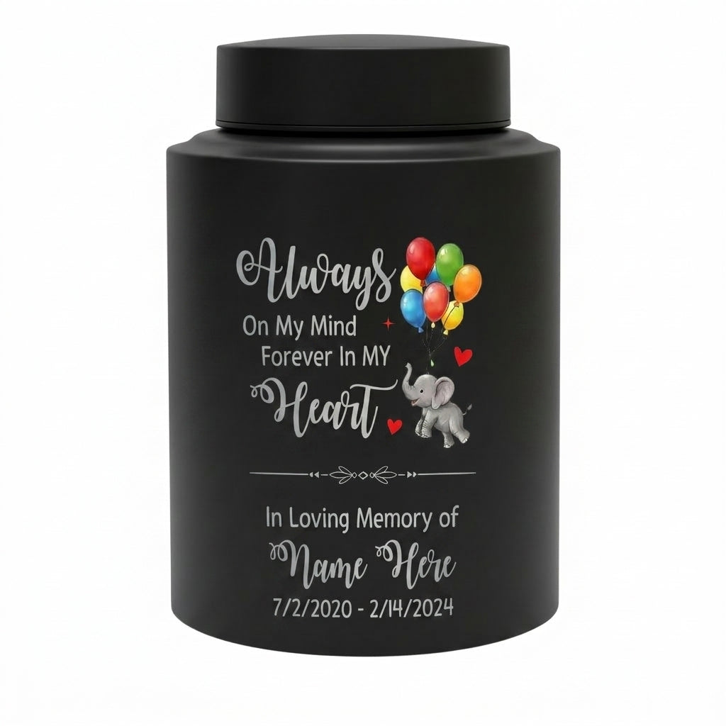 Personalized Baby Elephant Stainless Steel UV Printed Urn For Infant Child Boy Girl Loss Miscarriage, Decorative Keepsake For Ashes, Memorial Keepsake Urn, Memorial Gift, In Loving Memory - Image 11
