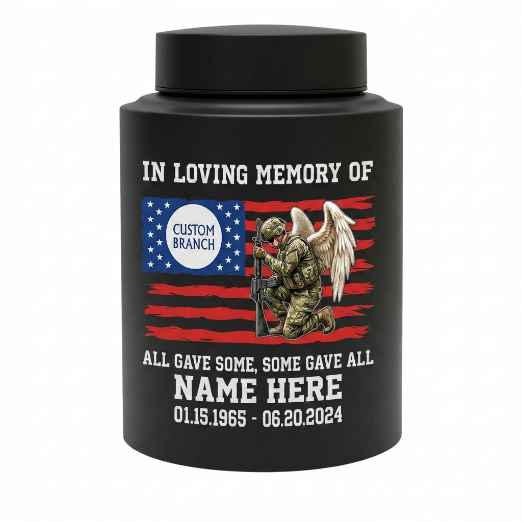 Personalized Veterans Memorial US Army Flag Stainless Steel Military Tribute Home Display Funeral Burial Large and Small Sizes Memorial Keepsake Urn, Memorial Gift, In Loving Memory - Image 11
