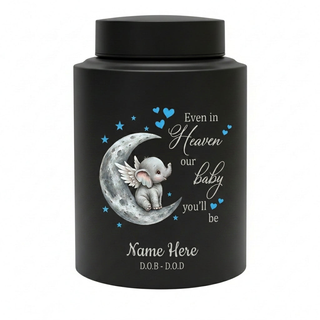 Personalized Baby Loss Infant Bereavement Stainless Steel Urn, Even In Heaven Our Baby You'll Be Quote, 4 Colors Silver Black Gold Red, Memorial Keepsake Urn, Memorial Gift, In Loving Memory - Image 11