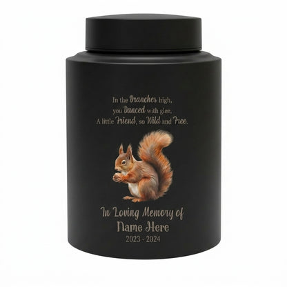 Personalized Squirrel Stainless Steel Large Urn for Pet Loss Animal Lovers Small Pet Memorial Available in Silver Black Gold Red Memorial Keepsake Urn, Memorial Gift, In Loving Memory - Image 11