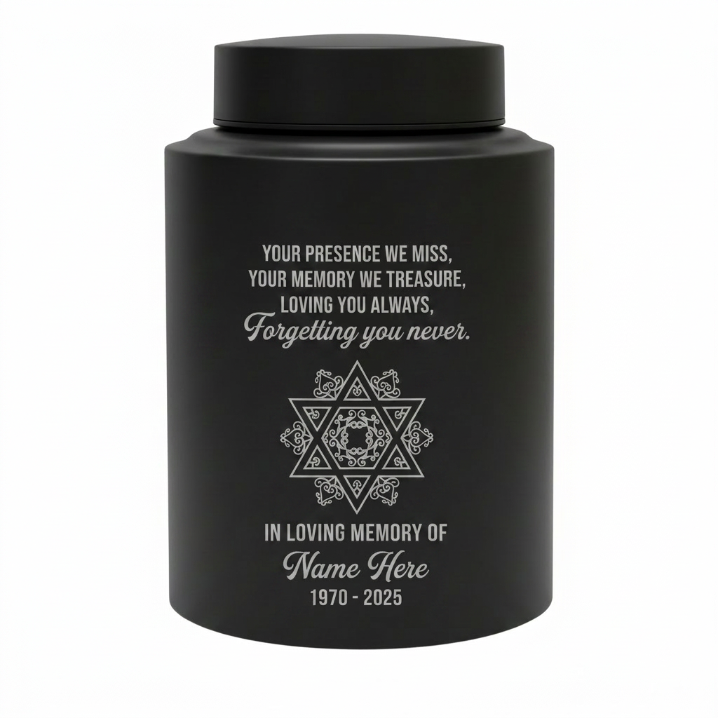 Personalized Jewish Star of David Tree of Life UV Print Cremation Ash Container for Loss of Mother Father Sympathy Present 2 Sizes Memorial Keepsake Urn, Memorial Gift, In Loving Memory - Image 11