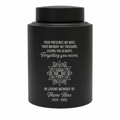Personalized Jewish Star of David Tree of Life UV Print Cremation Ash Container for Loss of Mother Father Sympathy Present 2 Sizes Memorial Keepsake Urn, Memorial Gift, In Loving Memory - Image 11