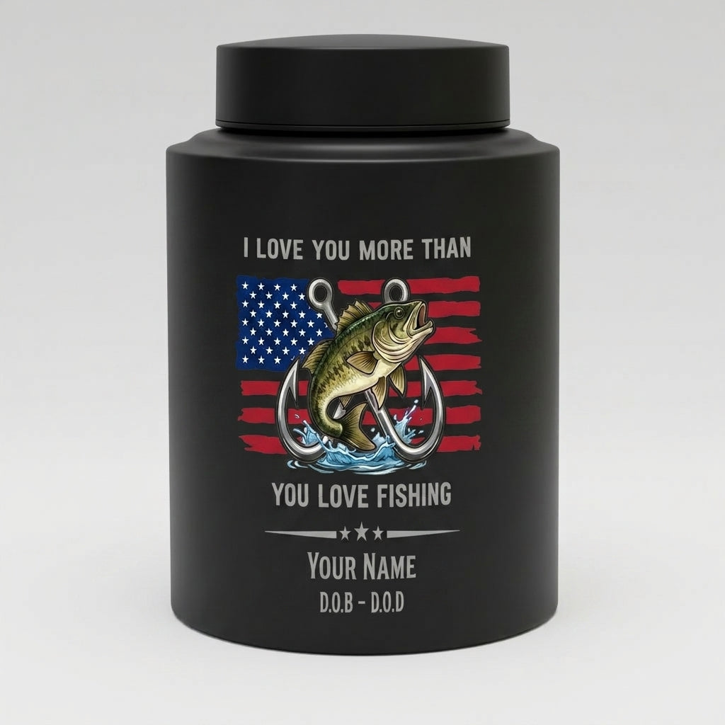 Personalized Bass Fishing Cremation Urn for Human Ashes Stainless Steel Fisherman Dad Grandpa Husband Funeral Remembrance Large Adult Size Memorial Keepsake Urn, Memorial Gift, In Loving Memory - Image 11