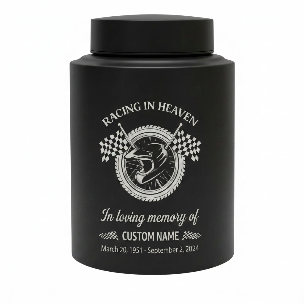 Personalized Racing Victory Checkered Flag Stainless Steel Urn for Human Ashes, Car Enthusiast Loss Grief Support, 2 Sizes, Memorial Keepsake Urn, Memorial Gift, In Loving Memory - Image 11
