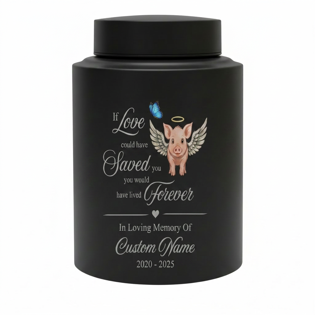 Personalized Pig Cremation Urn for Human Ashes Stainless Steel Custom Name Date If Love Could Have Saved You Sympathy UV Print Large Memorial Keepsake Urn, Memorial Gift, In Loving Memory - Image 11