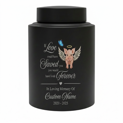 Personalized Pig Cremation Urn for Human Ashes Stainless Steel Custom Name Date If Love Could Have Saved You Sympathy UV Print Large Memorial Keepsake Urn, Memorial Gift, In Loving Memory - Image 11