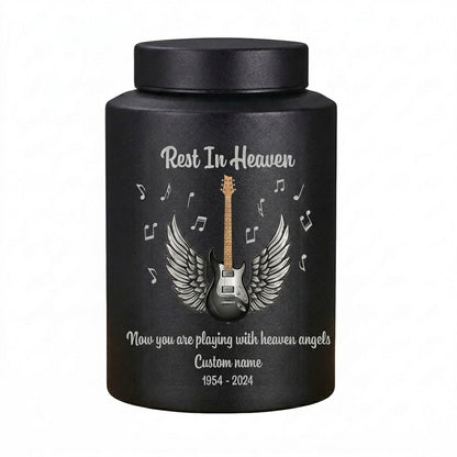 Personalized Guitar Music Lovers Stainless Steel Funeral Cremation Vault For Musician Guitarist Adult Male Female Remains Small And Large Sizes Memorial Keepsake Urn, Memorial Gift, In Loving Memory - Image 11