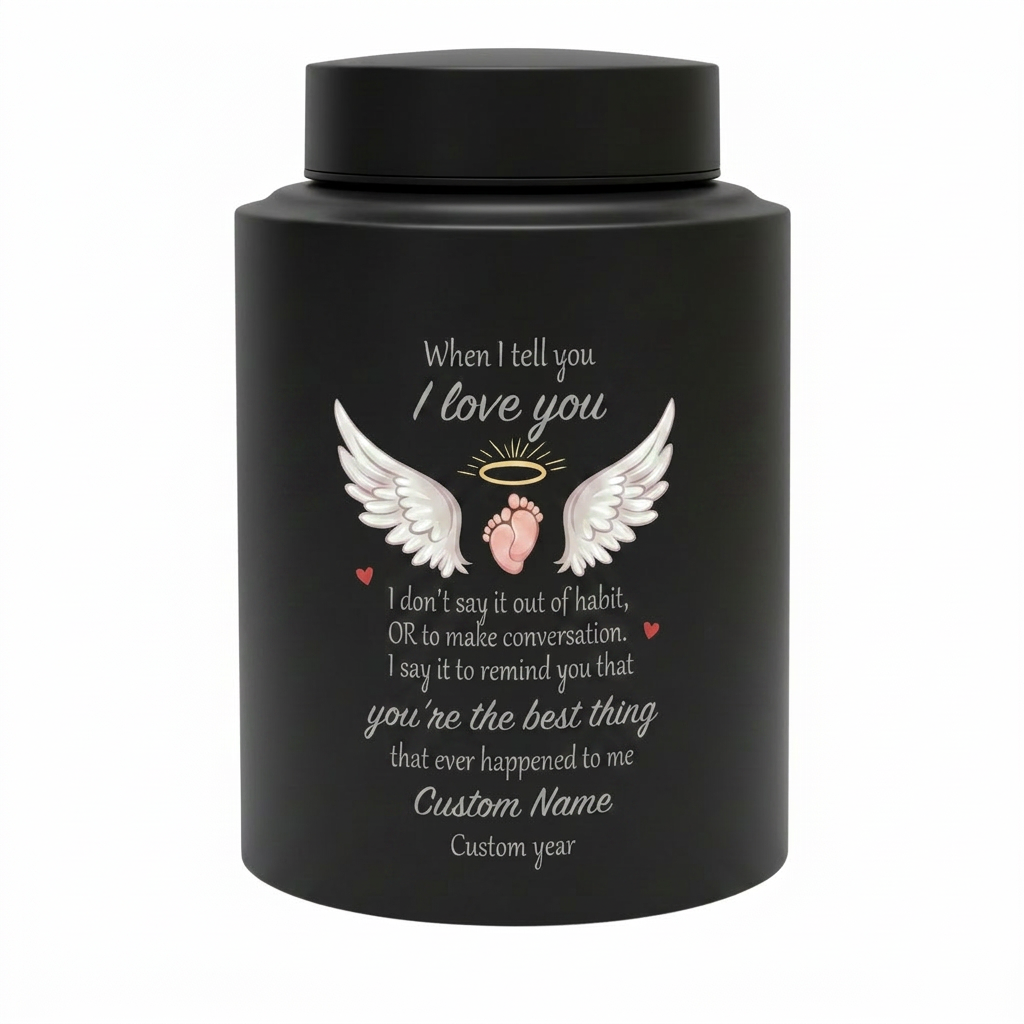 Personalized Angel Wings Stainless Steel Large Urn When I Tell You I Love You Quote for Spouse Child Baby Boy Girl Partner Tribute Memorial Keepsake Urn, Memorial Gift, In Loving Memory - Image 11