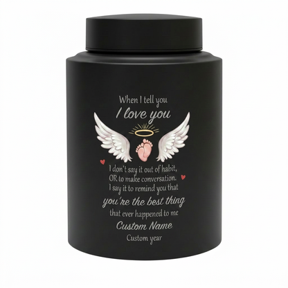 Personalized Angel Wings Stainless Steel Large Urn When I Tell You I Love You Quote for Spouse Child Baby Boy Girl Partner Tribute Memorial Keepsake Urn, Memorial Gift, In Loving Memory - Image 11