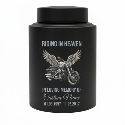 Personalized Motorcycle Riding in Heaven Stainless Steel Ash Holder for Adult Male Dad Biker Funeral Display Large Capacity Memorial Keepsake Urn, Memorial Gift, In Loving Memory - Image 11