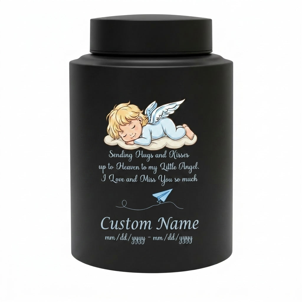 Personalized Little Angel Paper Airplane Stainless Steel Urn Infant Loss Child Remembrance Custom Name Dates Silver Black Gold Red Memorial Keepsake Urn, Memorial Gift, In Loving Memory - Image 11