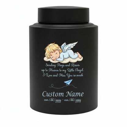 Personalized Little Angel Paper Airplane Stainless Steel Urn Infant Loss Child Remembrance Custom Name Dates Silver Black Gold Red Memorial Keepsake Urn, Memorial Gift, In Loving Memory - Image 11