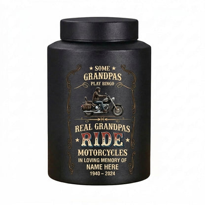 Personalized Motorcycle Stainless Steel Large Urn for Human Ashes, Real Grandpas Ride Motorcycles Biker Dad Grandfather Tribute, Memorial Keepsake Urn, Memorial Gift, In Loving Memory - Image 11