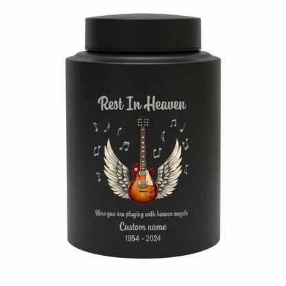 Personalized Guitar Music Lovers Stainless Steel Funeral Cremation Vault For Musician Guitarist Adult Male Female Remains Small And Large Sizes Memorial Keepsake Urn, Memorial Gift, In Loving Memory - Image 11