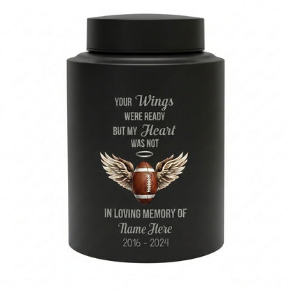 Personalized American Football UV Printed Stainless Steel Urn for Loss of Sports Fan Player Bereavement Remembrance 2 Sizes Memorial Keepsake Urn, Memorial Gift, In Loving Memory - Image 11