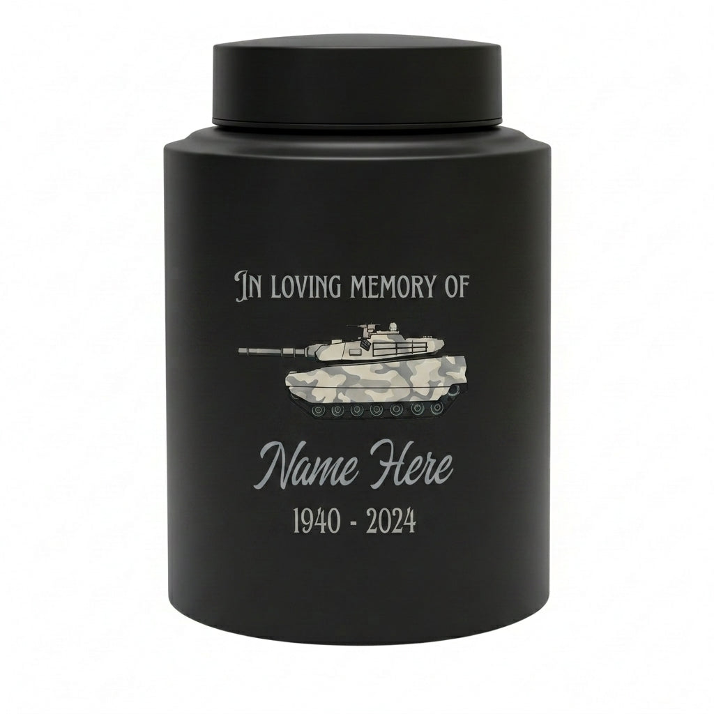 Personalized US Army Soldier Veteran Tank Silhouette UV Printed Stainless Steel Military Tribute Home Decor Display Large 5.9x3.9 or 7.5x5.1 Memorial Keepsake Urn, Memorial Gift, In Loving Memory - Image 11