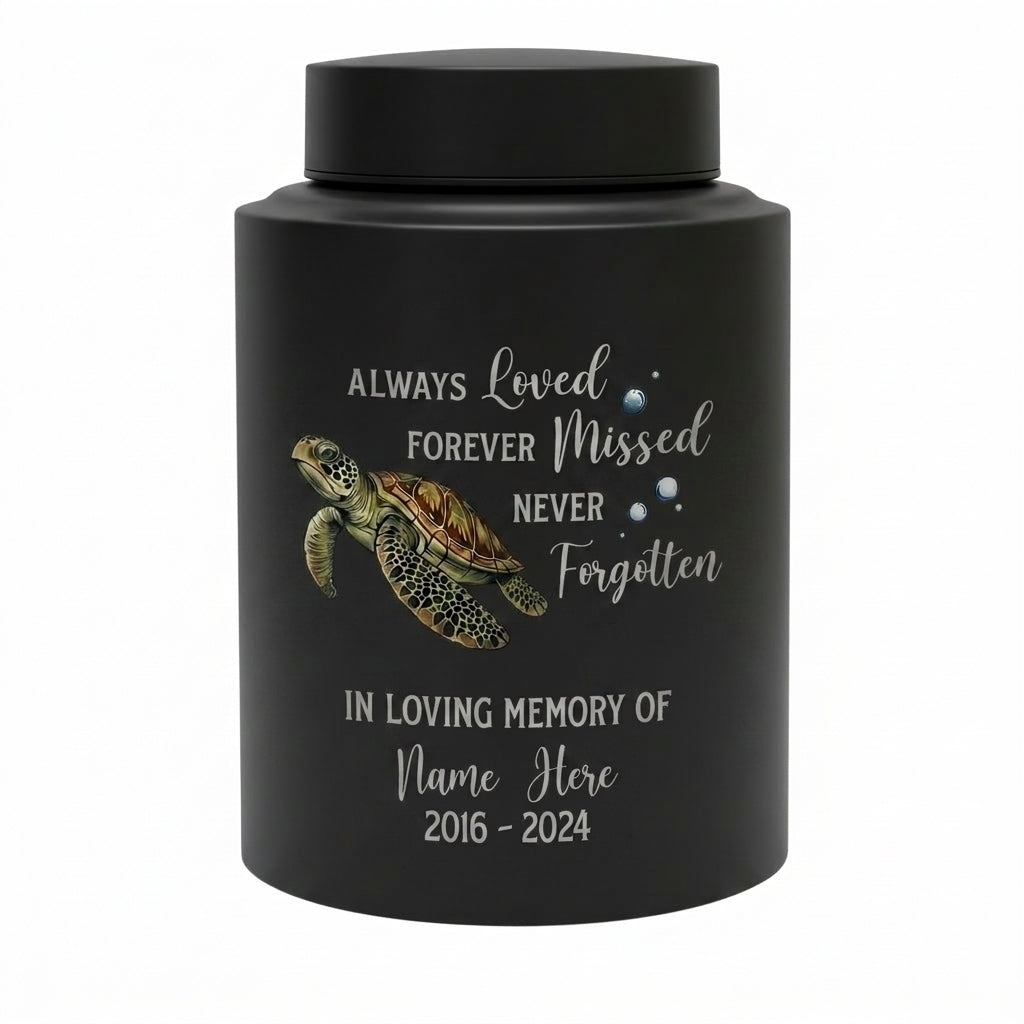 Personalized Sea Turtle Ocean Animal UV Print Custom Urn for Pet Ashes Loved One Loss Bereavement Condolence Present Decorative Metal Display Memorial Keepsake Urn, Memorial Gift, In Loving Memory - Image 11