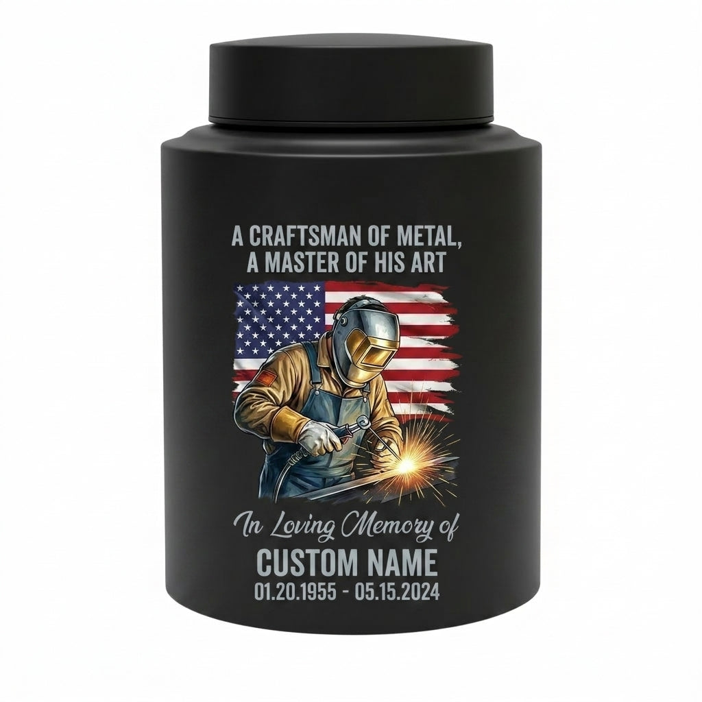 Personalized Welder Craftsman Stainless Steel Cremation Urn for Human Ashes, Custom Name Date Bereavement Sympathy Gift for Father Husband, Memorial Keepsake Urn, Memorial Gift, In Loving Memory - Image 11