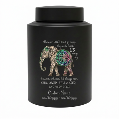 Personalized Floral Elephant Pattern Stainless Steel Large Urn for Human Ashes, Loss of Mother Father Loved One Sympathy Gift, Bereavement Memorial Keepsake Urn, Memorial Gift, In Loving Memory - Image 11