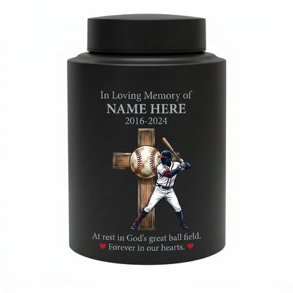 Personalized Baseball Stainless Steel Urn for Human Ashes, Sports Fan Remembrance Container for Coach Player, Two Sizes, Memorial Keepsake Urn, Memorial Gift, In Loving Memory - Image 11