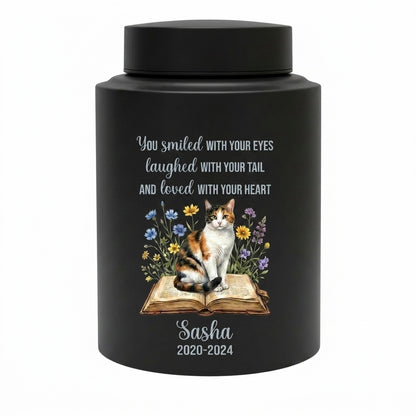 Personalized Pet Dog Cat Loss Stainless Steel Decorative Urn for Ashes Smiled With Your Eyes Quote Large Small Bereavement Memorial Keepsake Urn, Memorial Gift, In Loving Memory - Image 11