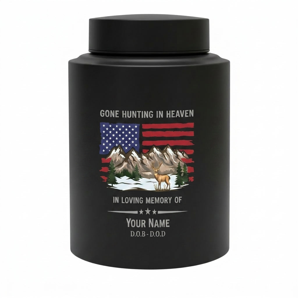 Personalized Deer Hunting Stainless Steel Gone Hunting in Heaven Outdoorsman Tribute Adult Ashes Holder for Dad Husband Hunter Large Urn Memorial Keepsake Urn, Memorial Gift, In Loving Memory - Image 11