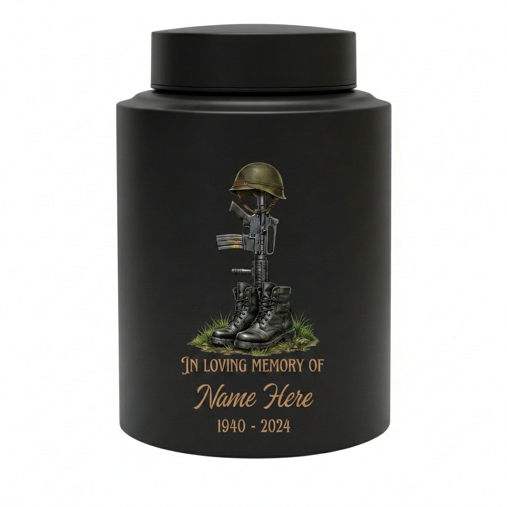 Personalized US Army Veteran Military Stainless Steel Cremation Urn for Ashes Customizable Service Member Tribute Honoring Heroes Large Size Memorial Keepsake Urn, Memorial Gift, In Loving Memory - Image 11