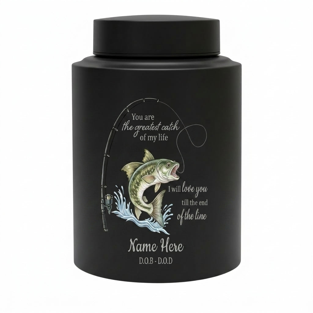 Personalized Bass Fishing Stainless Steel Large Urns For Human Ashes, Husband Fisherman Angler Tribute, Greatest Catch Of My Life, Memorial Keepsake Urn, Memorial Gift, In Loving Memory - Image 11