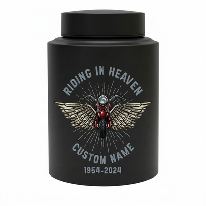 Personalized Motorcycle Cremation Urn Stainless Steel Riding In Heaven Biker Tribute for Dad Husband Two Sizes Black Gold Red Memorial Keepsake Urn, Memorial Gift, In Loving Memory - Image 11