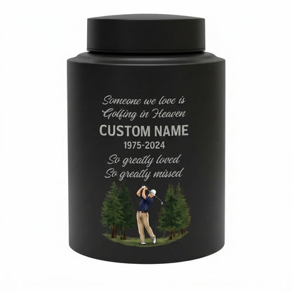 Personalized Golf Player Silhouette Stainless Steel Cremation Urn for Loved One Adult Male Female, Golfer Tribute Ashes Container UV Printed, Memorial Keepsake Urn, Memorial Gift, In Loving Memory - Image 11